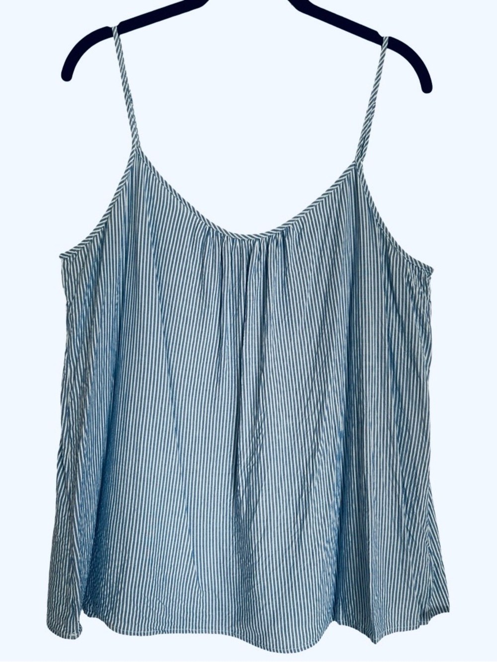 Merona Women’s Ladies Striped Chambray Tank SZ XL X-Large